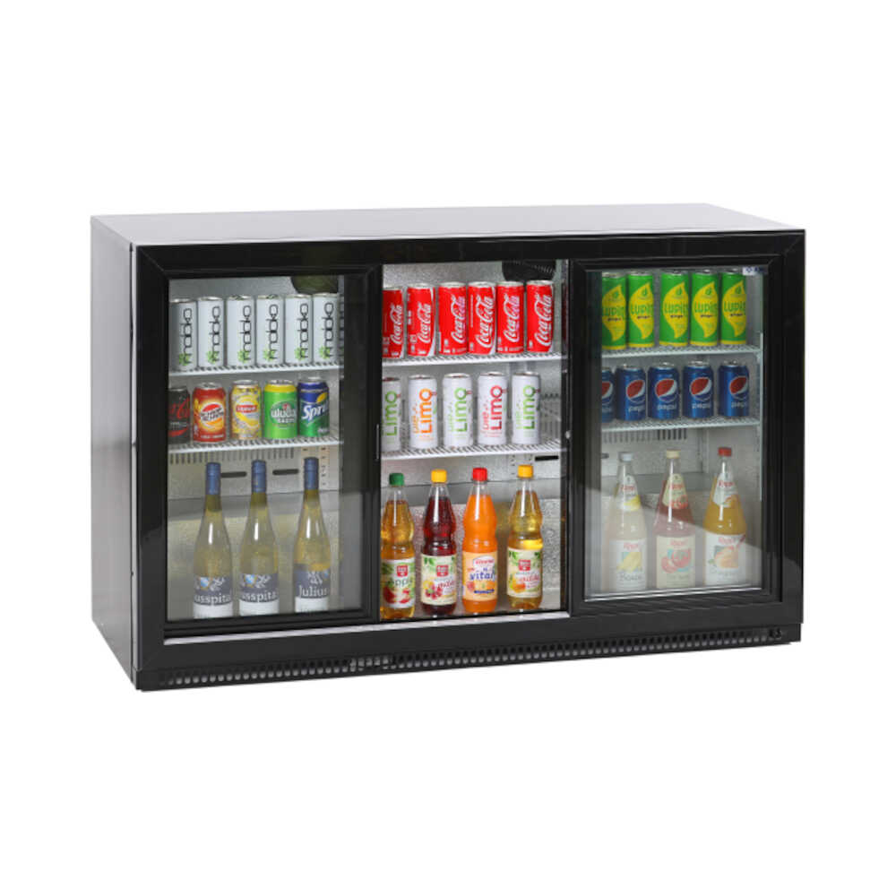 Backbar Kühlschrank KBS 322 mit 3 Glasschiebetüren, Umluftkühlung, 307Liter
