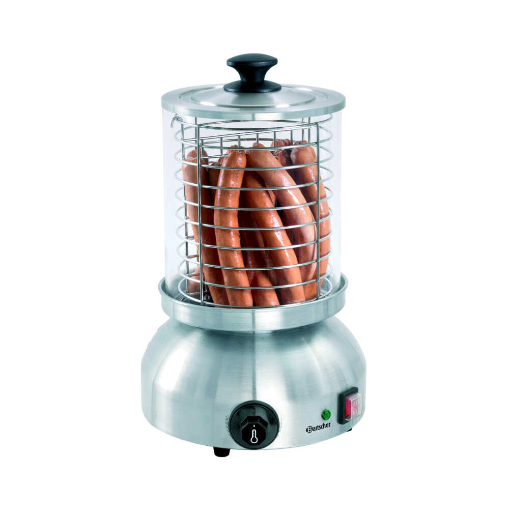 Bartscher Hot-Dog-Gerät, rund, 1 Glasbehälter 200 mm, 800 Watt, 230V
