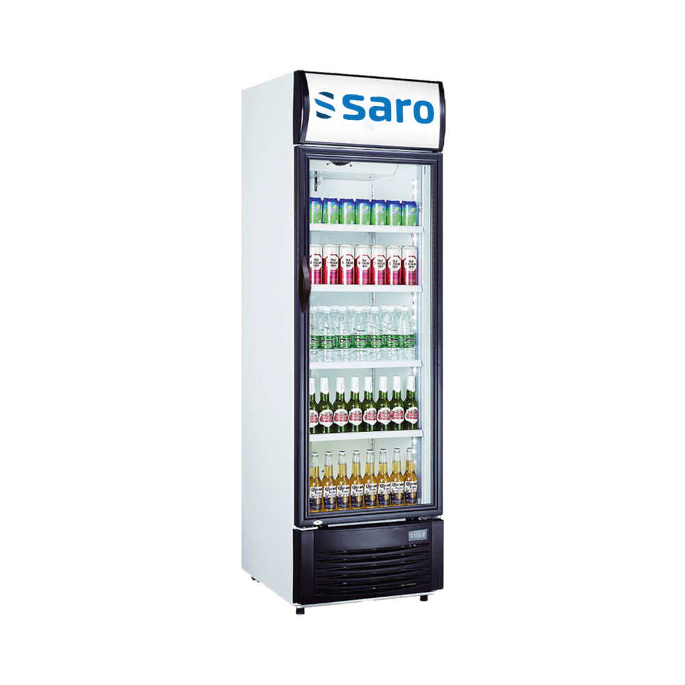 Saro Getränkekühlschrank mit Glastür und Display GTK 382M, 382 Liter, 0/+10°C, 620 x 630 x 1935mm