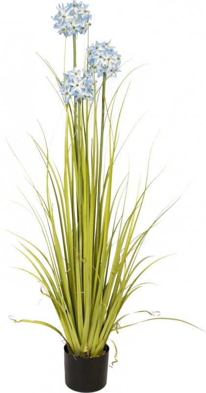EUROPALMS Alliumgras Kunstpflanze blau - 120 cm 