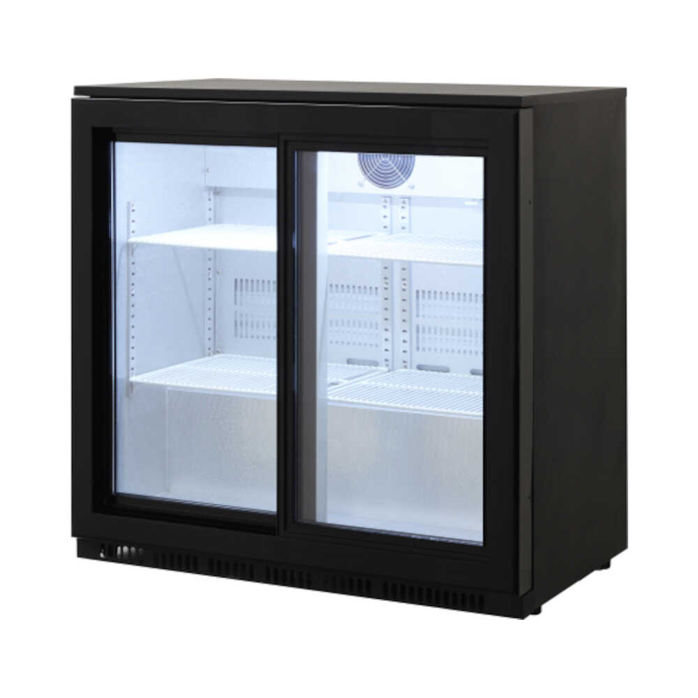 Backbar Kühlschrank KBS 196 mit 2 Glasschiebetüren, Umluftkühlung, 190Liter