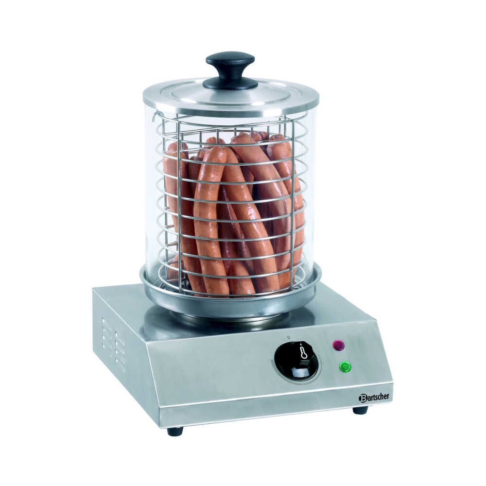 Bartscher Hot-Dog-Gerät, eckig, 1 Glasbehälter 200 mm, 800 Watt, 230V