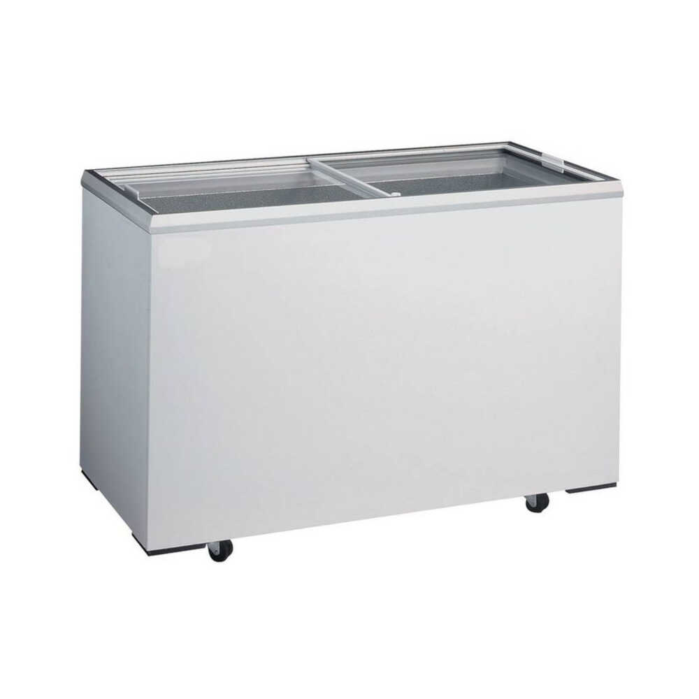 KBS Impuls-Tiefkühltruhe D 400 mit Glasschiebedeckeln, 410 Liter, -15°C bis -23°C, 1305mm Breite