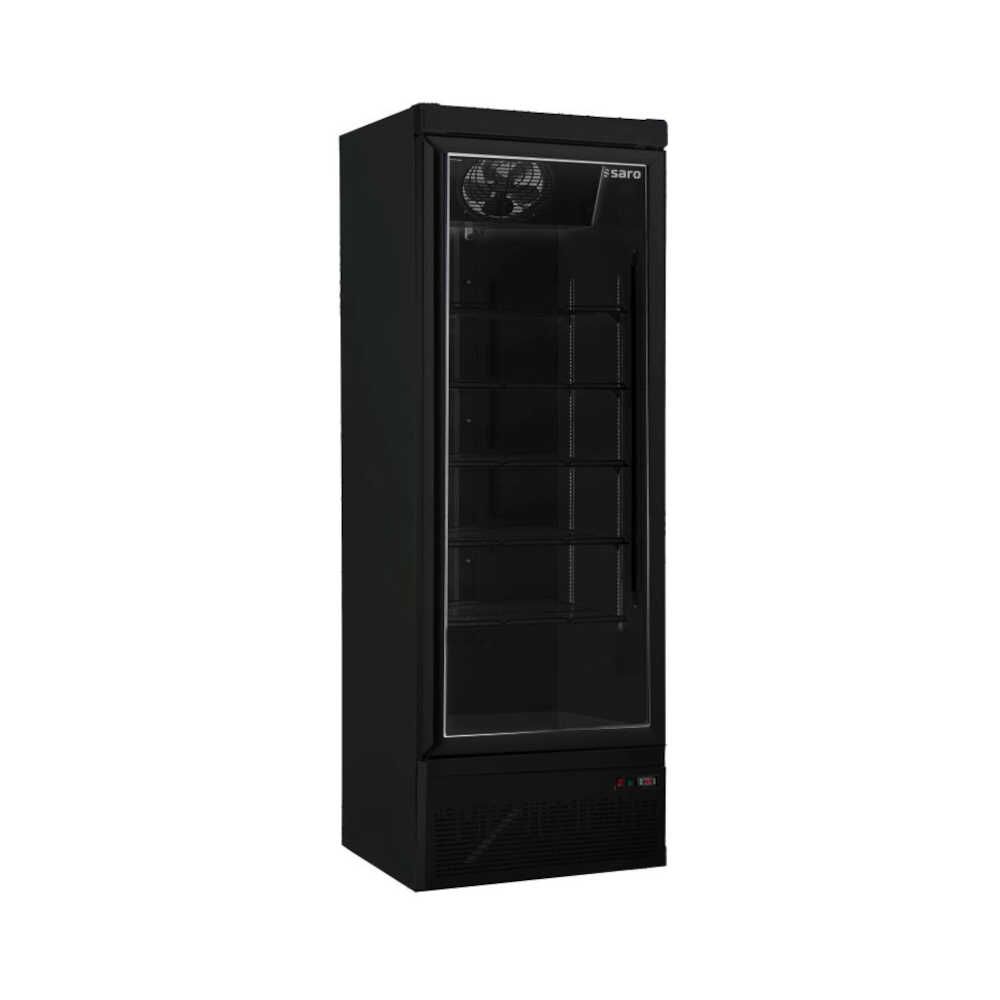 Saro Tiefkühlschrank mit Glastür GTK 560 schwarz, 560 Liter, -18/-22°C, 750 x 760 x 2003mm